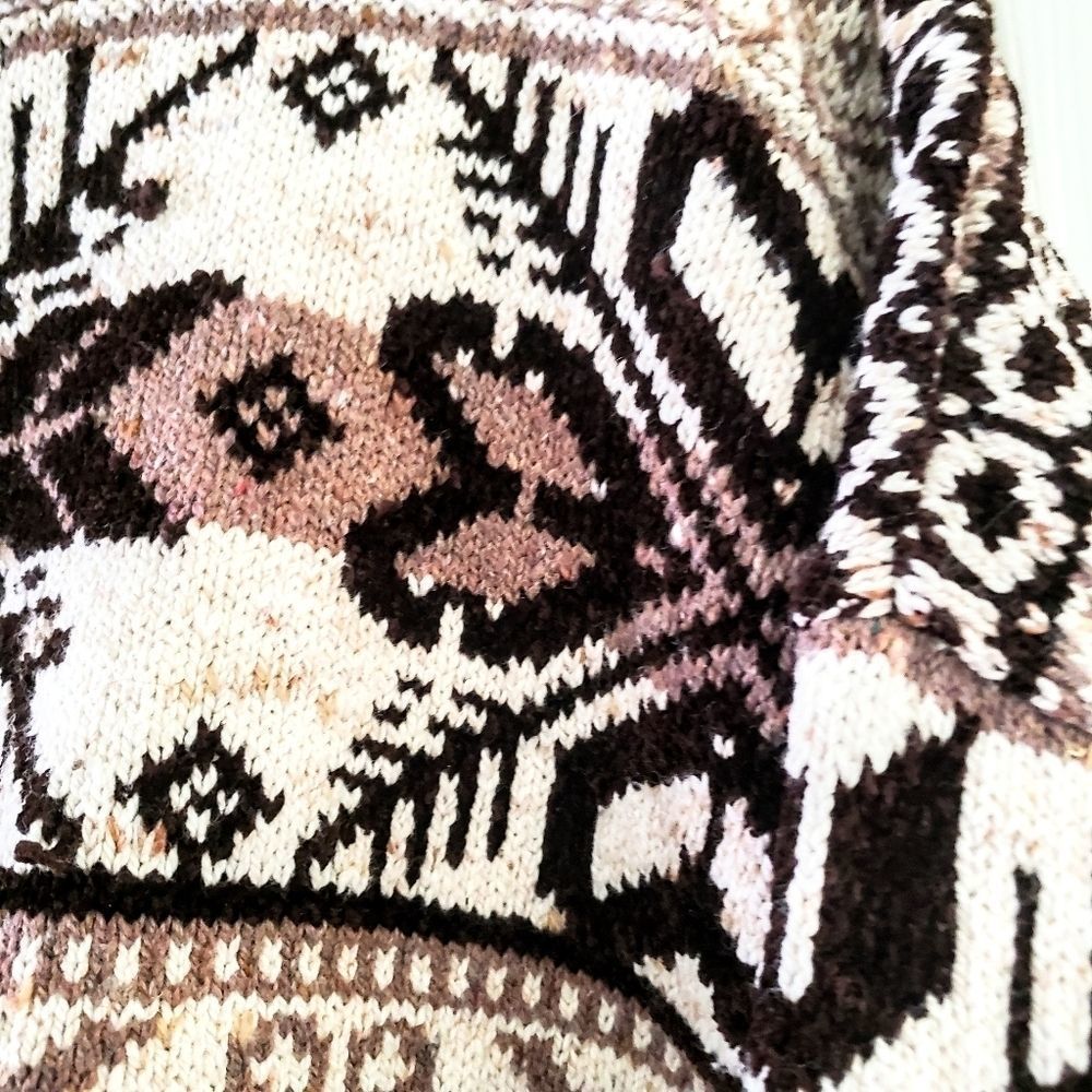 525 Brown & Cream Winter Turtleneck Sweater - Picture 5 of 6